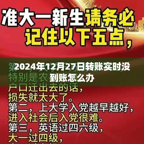 轉(zhuǎn)賬實時未到賬解決方法（2024年指南）
