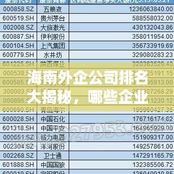 海南外企公司排名大揭秘，哪些企業(yè)領(lǐng)跑海南外資企業(yè)榜單？