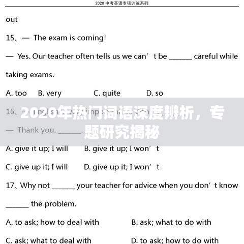 2020年熱門詞語深度辨析，專題研究揭秘