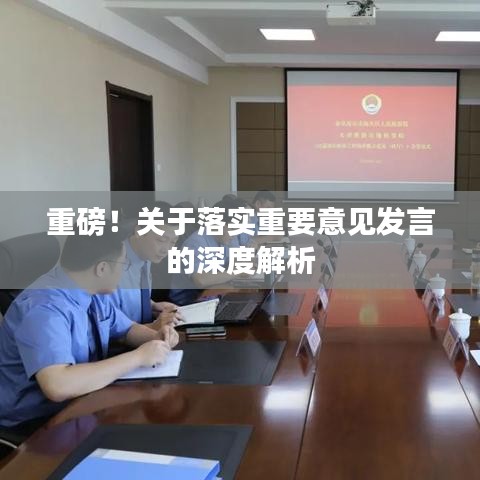 重磅！關(guān)于落實重要意見發(fā)言的深度解析