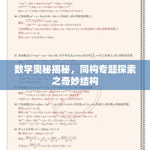 數(shù)學(xué)奧秘揭秘，同構(gòu)專題探索之奇妙結(jié)構(gòu)