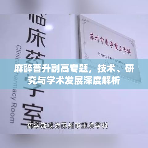 麻醉晉升副高專題，技術(shù)、研究與學(xué)術(shù)發(fā)展深度解析